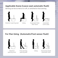 Vente chaude japonaise Smart Auto Bidet Toilette avec siège chauffant et double chasse allongée Veilleuse P-Trap S-Trap Modèles de drainage