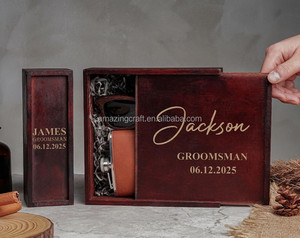 Caja de Madera <span class=keywords><strong>para</strong></span> Cigarros con Tapa Deslizante, Color Marrón Teñido, con Logotipo Grabado con Láser, Precio de Fábrica al por Mayor - Product Image 4