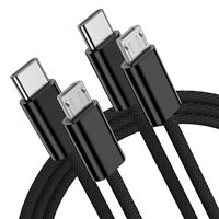 Câble USB SYONG 2.0V en cuivre, Type C vers Micro avec gaine tressée, noir, pour ThinkPad, Surface Pro, PC, ordinateur portable, moniteur et plus encore