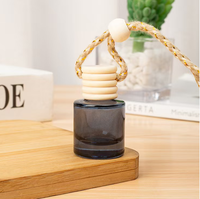 Diffuseur de parfum liquide suspendu 8 ml pour voiture avec bouchon en bois, flacon de parfum en verre à suspendre