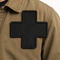 Patch brodé personnalisé vierge en forme de croix 3D thermocollant avec fil métallique pour sweat à capuche – Patch brodé personnalisé sur mesure