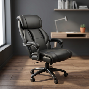 Modern High Back Executive PU Leather Ergonomic Swivel <b>Reclining</b> <b>Office</b> <b>Chair</b>-Metal Base-Comfortable Computer Task <b>Chair</b> - Product Image 3