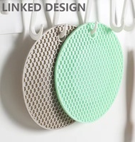 Tapis de séchage multifonction en silicone, motif nid d'abeille, antidérapant, isolant thermique, pour table et support de casseroles