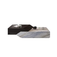 Table basse décorative multifonctionnelle de style nordique italien minimaliste moderne avec plateau en marbre et tiroir