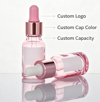 Flacons compte-gouttes roses de 10 ml, 30 ml, 50 ml, 100 ml, flacons de recharge en verre vides pour sérum cosmétique