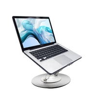 Support pour ordinateur portable réglable avec fonction de refroidissement pour utilisation sur bureau, construction en alliage d'aluminium et silicone, pliable multi-angles, portable