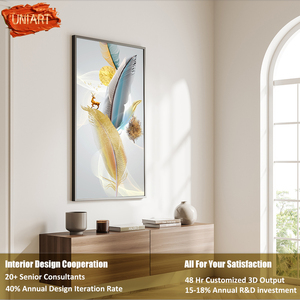 UNART Dipinto <span class=keywords><strong>su</strong></span> <span class=keywords><strong>Tela</strong></span> Nordico Astratto Geometrico in Cristallo di Porcellana Murale Moderno per Soggiorno Poster <span class=keywords><strong>Stampe</strong></span> da Parete Decorazioni Moderne per la Casa - Product Image 5