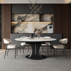 Table à manger extensible moderne en pierre frittée, étanche et réglable, avec pieds en métal, pour appartement, hôtel, villa et <span class=keywords><strong>restaurant</strong></span> - Product Image 3
