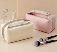 Sac de rangement pour maquillage en toile, best-seller, avec fermeture éclair, poignée souple, portable pour la maison et les voyages, grande capacité, design imperméable