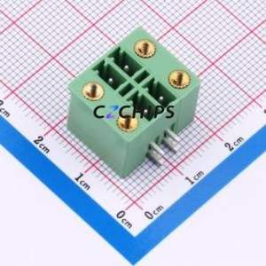 DB2ERHBM-3.81-2*2P-GN Plug-in Terminal Block Bent Lead Through Hole,P=3.81mm Board-to-Board / Socket - Closed Screw Fixing 2x2P - Product Image 1