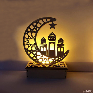 2023 Eid Mubarak Party artigianato in legno LED String Light Moon Star Craft Ramadan musulmano <span class=keywords><strong>Islam</strong></span> ornamenti decorazione della tavola di casa Craft - Product Image 4