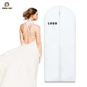 White Custom Clear Non-woven Ouma Suit <b>Wedding</b> <b>Dress</b> Dustproof Cover Non-woven Custom Design Print Garment <b>Bag</b> - Product Image 1