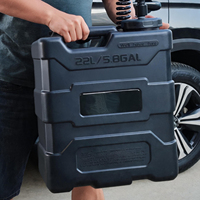 Réservoir d'eau portable carré de 22 L en PE sous pression, alimenté par batterie, pour camping et voyages tout-terrain