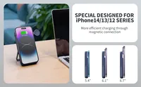 Batterie externe magnétique sans fil ultra-mince 10000 mAh avec technologie GaN 30W à charge rapide et écran LED pour iPhone 12/13/14 et Apple Watch