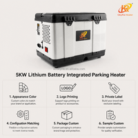 OkyRie Produk Terbaru 12V 24V 220V Mirip dengan AC Diesel Webasto dan Kotak Perkakas Plastik 5KW untuk Truk Kipas Truk