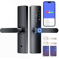 Chenzhuo Nouvelle Serrure Numérique Intelligente Automatique Tuya WiFi en Alliage de Zinc et d'Aluminium pour Porte en Bois avec Empreinte Digitale et Code