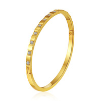 Bracelet à fermoir claquant en acier inoxydable plaqué PVD 18 carats avec diamants pour femme, style Joker, vente en gros