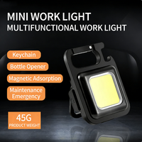Lampu Gantungan Kunci LED COB Isi Ulang USB, Aluminium Alloy Tahan Air Multifungsi Mini Darurat Portabel Magnetik
