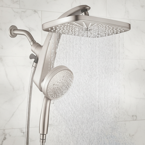 Système <span class=keywords><strong>de</strong></span> <span class=keywords><strong>douche</strong></span> chromé avec fixation magnétique intégrée, douchette murale et <span class=keywords><strong>pommeau</strong></span> fixe, 10 modes <span class=keywords><strong>de</strong></span> jet - Product Image 1