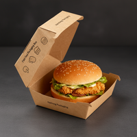 Boîte à hamburger jetable personnalisée avec logo, boîte à emporter pour restaurant, emballage alimentaire
