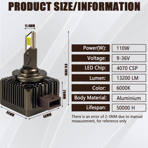Puce CSP haute puissance pour phare LED <span class=keywords><strong>s</strong></span>érie <span class=keywords><strong>D</strong></span>, phare LED D1s LED 360 pour BMW, ampoules LED auto <span class=keywords><strong>s</strong></span>érie D2s D3s D4s 12v - Product Image 6