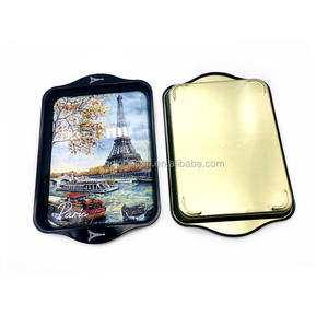 Usine <span class=keywords><strong>de</strong></span> plateaux souvenirs <span class=keywords><strong>de</strong></span> <span class=keywords><strong>Paris</strong></span> Vente en gros <span class=keywords><strong>de</strong></span> plateaux roulants en étain en métal Logo imprimé personnalisé Plateau <span class=keywords><strong>de</strong></span> service tabac pour accessoires fumeurs - Product Image 1