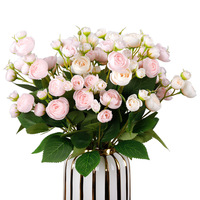 Vente en gros d'usine : Fleurs artificielles en soie, roses à bulles brumeuses, pour décoration de mariage et événements festifs