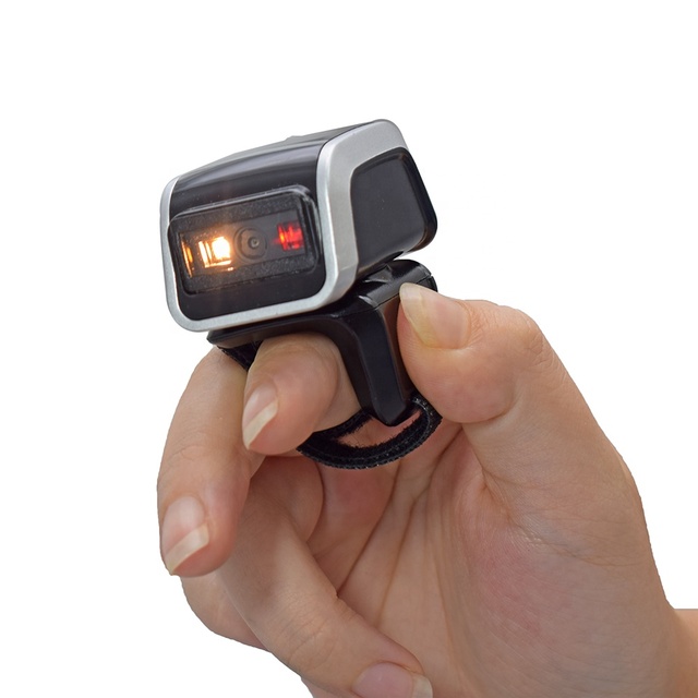 Cheap Portable 2D USB & for Ring Barcode Scanner Mini Wireless Finger Wearable in Stock