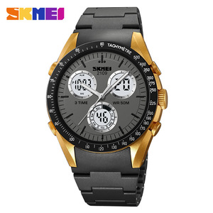Skmei 2109 Dual Movement Sports Watch Men Waterproof Digital Analog Tachymeter 46mm Tpu Strap Outdoor Multifunctional Watch - Product Image 3