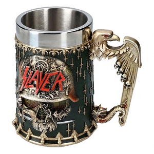 Custom Handmade Halloween Skeleton Gift <b>Cup</b> MBA03 <b>Large</b> Capacity Wine Glass Stainless Steel Liner Grim Reaper Medieval Design - Product Image 4