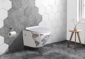 Inodoro de Cerámica Suspendido en la Pared, Sanitarios, Inodoros de Baño, Inodoro Suspendido Negro - Product Image 6