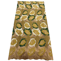 NI.AI Tissus Voile Nigérians à Succès, Dentelle Suisse Appliquée, Tissu en Coton avec Pierres, Tissus à Motifs de Dentelle Africaine pour Mariage