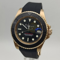 Montre pour homme avec mouvement Nh35, verre saphir de 40 mm, lunette en acier inoxydable, montre mécanique automatique luminescente