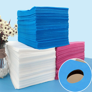 Sábana desechable impermeable 180x200 de tela no tejida engrosada para salón de belleza, 100 unidades, blanca y azul real - Product Image 1