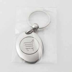 Euro Coin Token Supermarket Shopping Cart Promotional Wholesale Cheap <b>Custom</b> Metal Token Holder Trolley Coin <b>Keychain</b> - Product Image 4