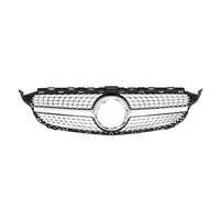 Grille de radiateur diamant argentée noire pour pare-chocs de voiture Mercedes-Benz W205 AMG 2058881260