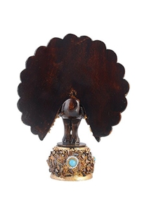 Handcrafted Wooden <b>Peacock</b> Figurine Bohemian Mosaic Home Decor Indoor Tabletop <b>Ornament</b> Living Room Art Piece - Product Image 2