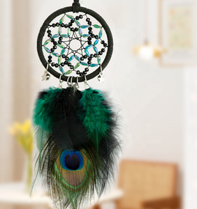 Plume de paon <span class=keywords><strong>voiture</strong></span> rétroviseur pendentif coloré <span class=keywords><strong>attrape</strong></span>-rêves décor plume artisanat gros <span class=keywords><strong>attrape</strong></span>-rêves - Product Image 4