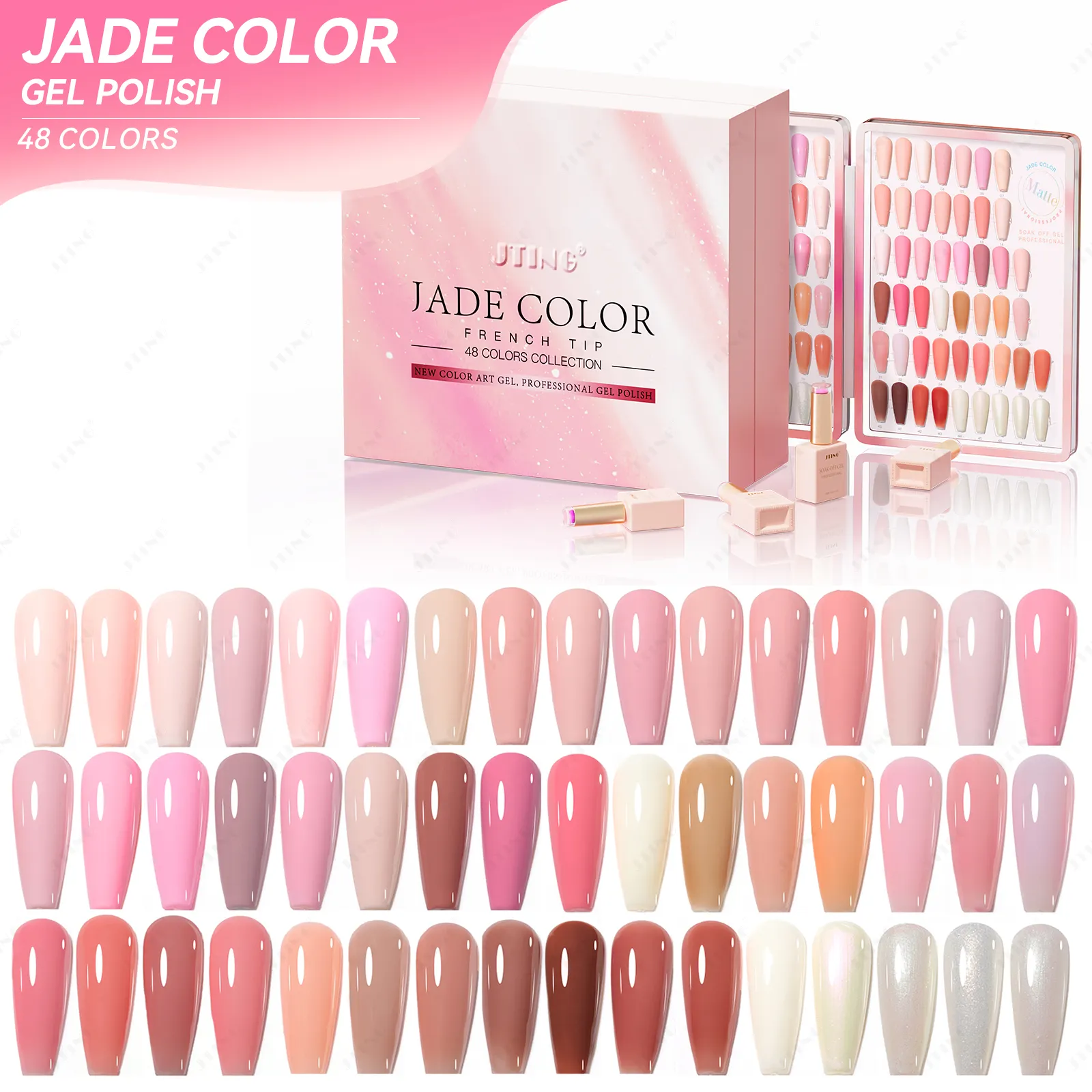 Jting Populaire Trending 48 Kleuren Roze Gel Polish Collectie Cruety Gratis Jade Kleuren Gel Nagellak Met Gratis Kleur Boekendoos