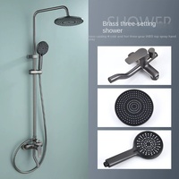 Ensemble de douche thermostatique mural en laiton chromé anti-retour pour hôtel, avec pommeau de douche pluie et douchette à main