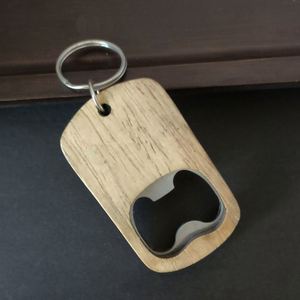 <b>Custom</b> <b>Dog</b> <b>Tag</b> Bottle Opener Keychain - Wooden Beer Opener for Promotional Gifts - Product Image 3