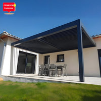 Yüksek Kaliteli Alüminyum Biyoklimatik Panjurlu Pergola, Motorlu Panjurlu Çatı, Lüks Bahçe Kamelyası Veranda Örtüsü