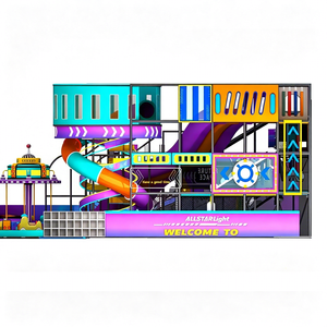 Aoleao Parc de trampolines intérieur personnalisé Cyber Space avec piscine à balles, toboggan, trampoline interactif pour enfants, jeux souples, certifié CE TUV - Product Image 3