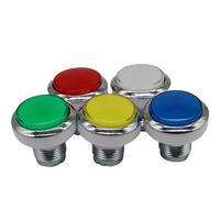JY Wholesale Price LED 45mm Momentary Silver Plated Reset Arcade Push Button Plastic Universal Plug Arcade Vending Machines