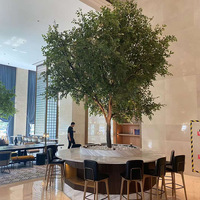 Arbre artificiel en plastique durable en pot, 1,5 m, érable vert, banian, plante écologique pour le hall d'hôtel et la décoration intérieure