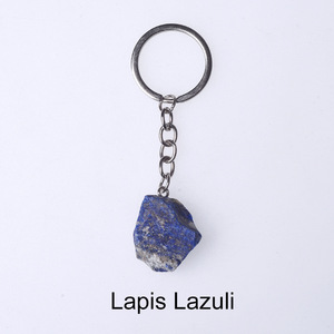 HZ Natural Stone Key Chain Lapis Lazuli Key Chain Natural Crystal Gem Key Chain Pendant