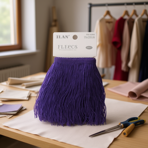 Ilan Flecos Frange in Poliestere Viola 15x200cm per Decorazione Abbigliamento - Product Image 3