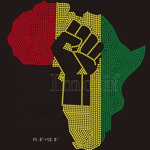 Puño negro personalizado de hierro para hombre, adornos de diamantes de imitación con fijación en caliente, ostentosos, venta al por mayor - Product Image 2