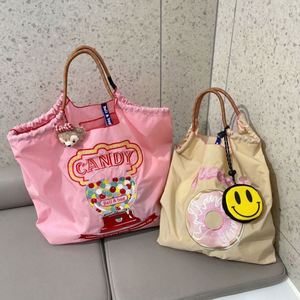New Arrival Nylon <b>Embroidery</b> Shopping Bag Girls Handbag Fashion Cute Cartoon Shoulder Bag String Portable Below 20L Capacity - Product Image 3