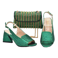 Ensemble de sacs à chaussures de mariée italiens en PU de haute qualité pour femmes africaines, magnifiques sandales ouvertes à bouton pour l'été et l'automne, légères et en maille